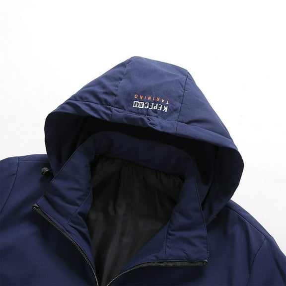 LEEy-world Flannel Jackets for Men Men's Tactical Jacket Stand Collar Water Resistant Softshell Liner Jacket Coat with 6 Zipper Pockets Black,5XL