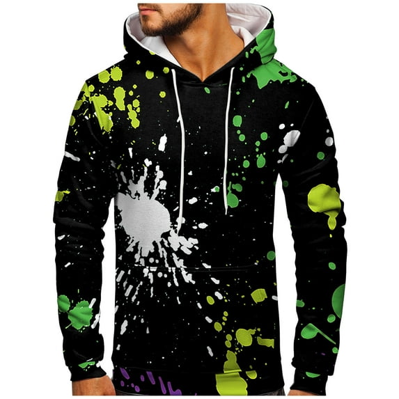 LEEy-world Full-Zip Hoodies for Men Lightweight Long Sleeve Sweatshirt With Pocket Full Zipper Hoodies for Men Green,XL