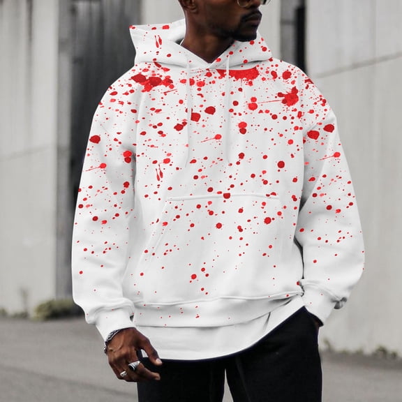 LEEy-world Full-Zip Hoodies for Men Lightweight Long Sleeve Sweatshirt with Pocket Hoodies for Men White,M