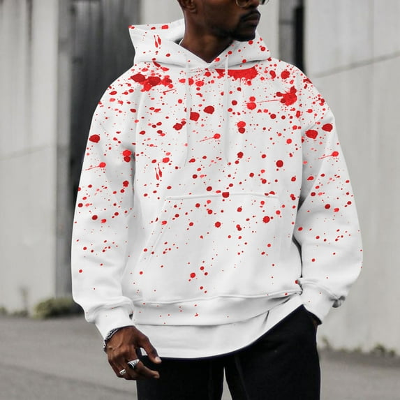 LEEy-world Full-Zip Hoodies for Men Lightweight Long Sleeve Sweatshirt with Pocket Hoodies for Men White,M