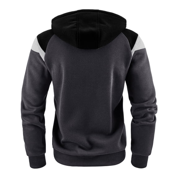 LEEy-world Full Zipper Hoodies For Men Men's Cotton Plaid Shirts Jacket Lined Flannel Shirts Sherpa Button Jackets with Hood for Men Dark Gray,XL