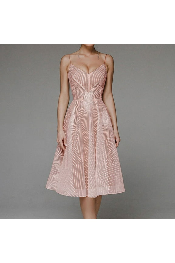 Girls Dresses Women's Lace Long Sleeve Dress V-Neck Elegant Tight Folds Dresses Pink,X-S
