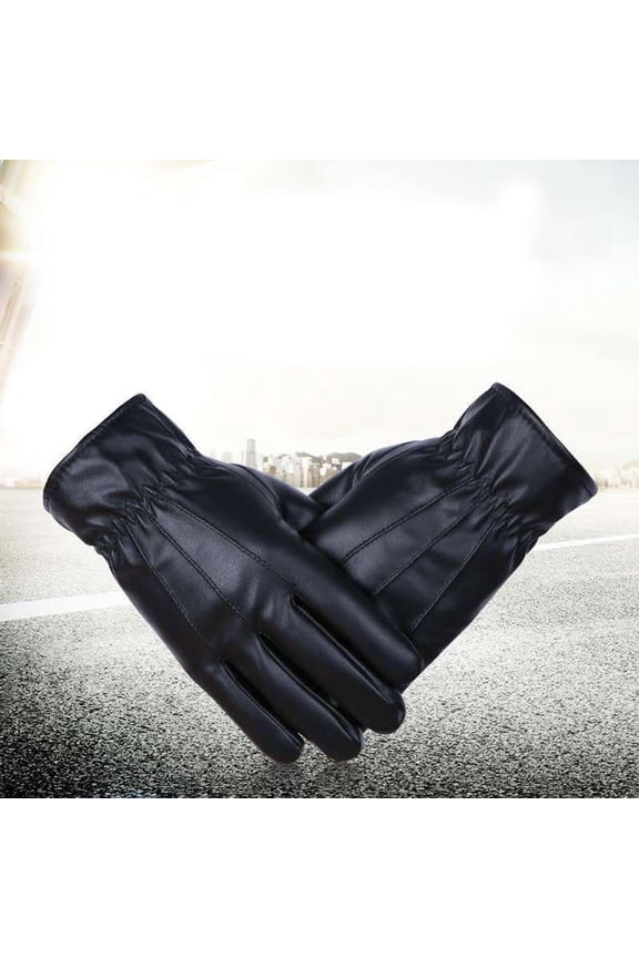 Gloves For Men Men's Pure Wool Knitted Gloves with Thinsulate Lining with Rib Design
