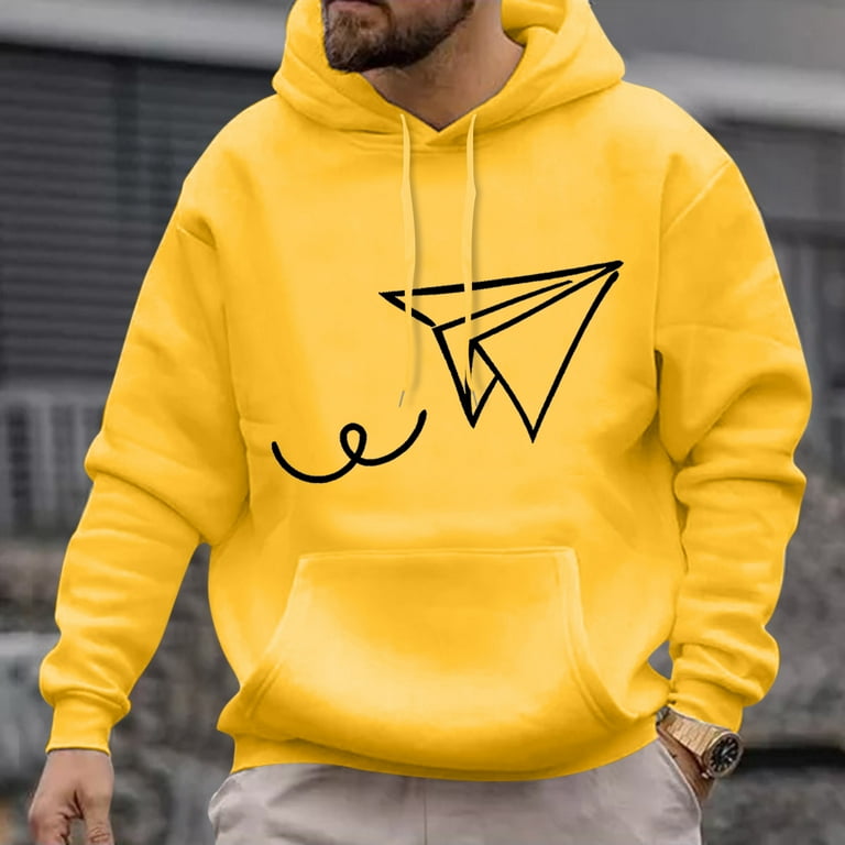 Yellow graphic best sale hoodie mens