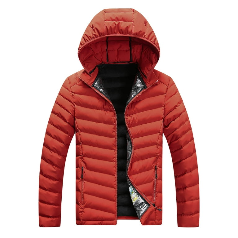 LEEy-world Heavy Winter Coats for Men Men's Lightweight Jacket Casual  Spring Fall Windbreaker Bomber Zip Up Coat with Pocket Red,XXL