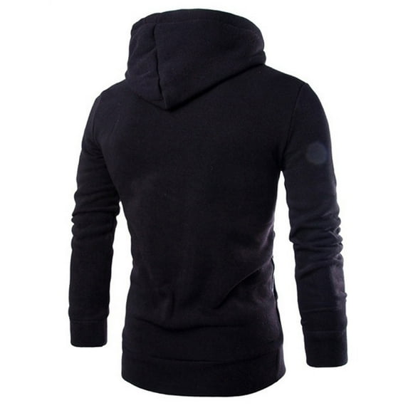 LEEy-world Hoodies For Men Men'S Hoodie, Ecosmart Zip-Front Hooded Sweatshirt, Cotton-Blend Hooded Sweatshirt, Mid-Weight Zip-Up Black,L