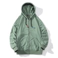 thumbnail image 1 of LEEy-world Hoodies For Men Zip Up Men's Color Block Hoodie-Full Zip Heavyweight Hoodie-Camo zip up hoodie With Kanga Pocket Green,3XL, 1 of 3