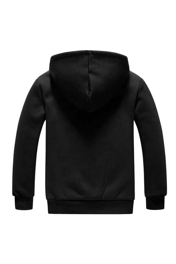 Hoodies for Men Men's Winter Jacket Casual Plush Solid Hooded Coat Long Sleeve Zipper Pocket Coat Splicing Warm Cropped Zip up Hoodie Black,L
