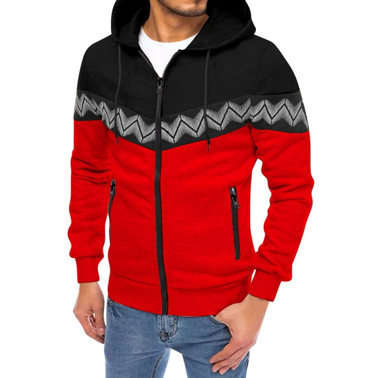 LEEy-world Graphic Hoodies Mens Hooded Sweatshirt Long Sleeve Pullover  Hoodie with Arm Logo, Officially Licensed Red,3XL