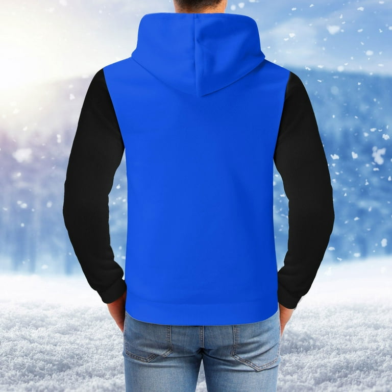 LEEy-world Hoodies for Men Full-Zip Hooded Sweatshirt Slim Fit Softshell  Hoody Jacket Hoodies for Men Graphic Blue,4XL 