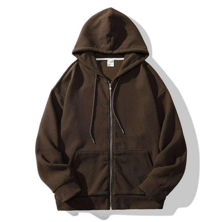 LEEy world Hoodies for Men Full Zip Men s Cable Knit Crewneck