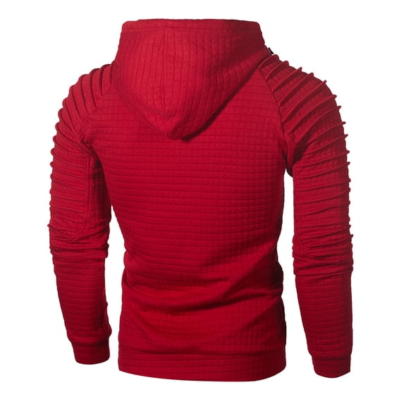 LEEy-world Hoodies for Men Zip Up Men's Sherpa Lined Sweatshirts Pullover Basic Tops Warm Crewneck Winter Underwear Red,XL