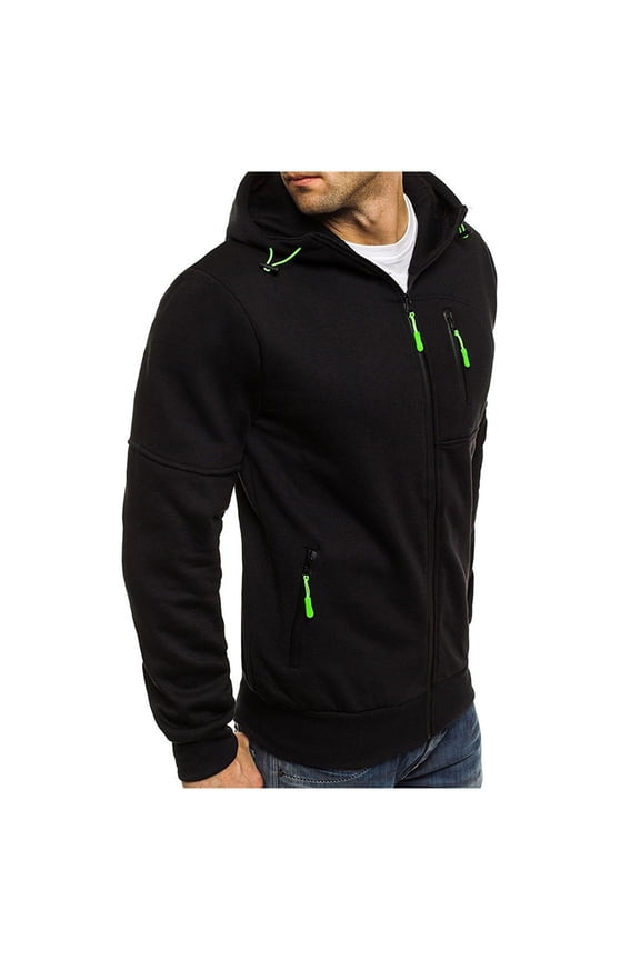 Jacket Men Men's Coats Winter Thicken Cotton Tactical Work Jackets with Hood Black,3XL