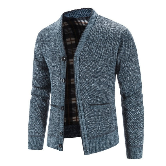 LEEy-world Jacket Men Men's Long Sleeve Sherpa Lined Shirt Jacket Flannel Plaid Coats Blue,3XL