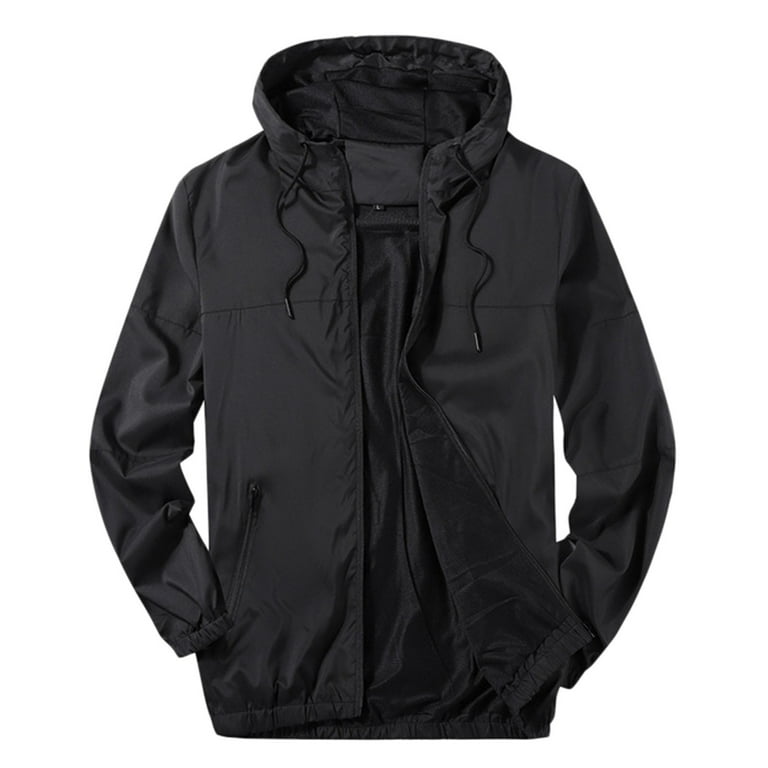 LEEy-world Jacket Women Men's Hoodie Jacket 6 Zip-Pockets Warm Winter  Jacket Tactical Jacket Black,L