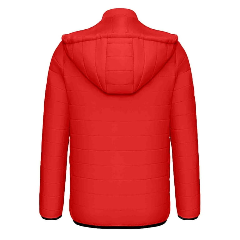 LEEy-world Jackets For Men Fashion Men's Jacket with Zipper Pockets Full  Zip Lightweight Warm Winter Casual Jacket Coat Red,3XL 