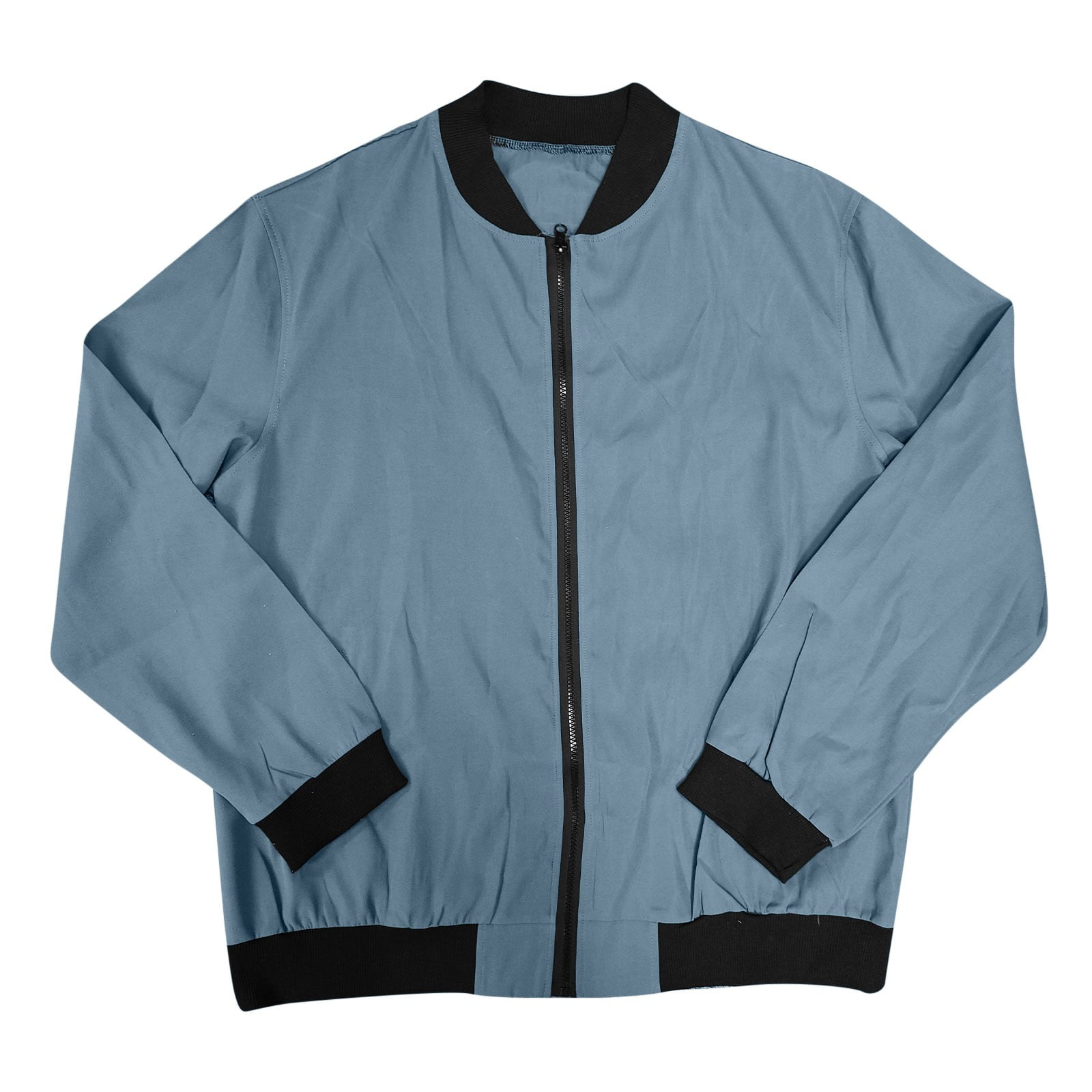 LEEy-world Mens Jackets Casual Stylish Men's Jackets Lightweight  Windbreaker Casual Varsity Coats Full Zipper Hiking Thin Bomber Spring Fall  Black,L