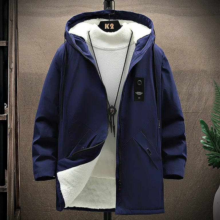 LEEy-world Jackets for Men Fashion Men's Jacket Stand Collar Casual Bomber  Jacket Lightweight Windproof Outwear Windbreaker Navy,L