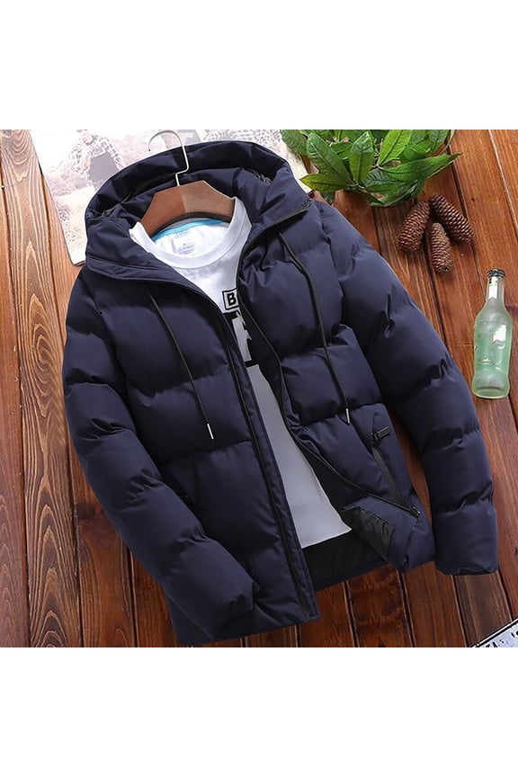 Jackets for Men Fashion Men's Ultra Loft Lightweight Packable Puffer Jacket (Standard and Big & Tall) Navy,4XL