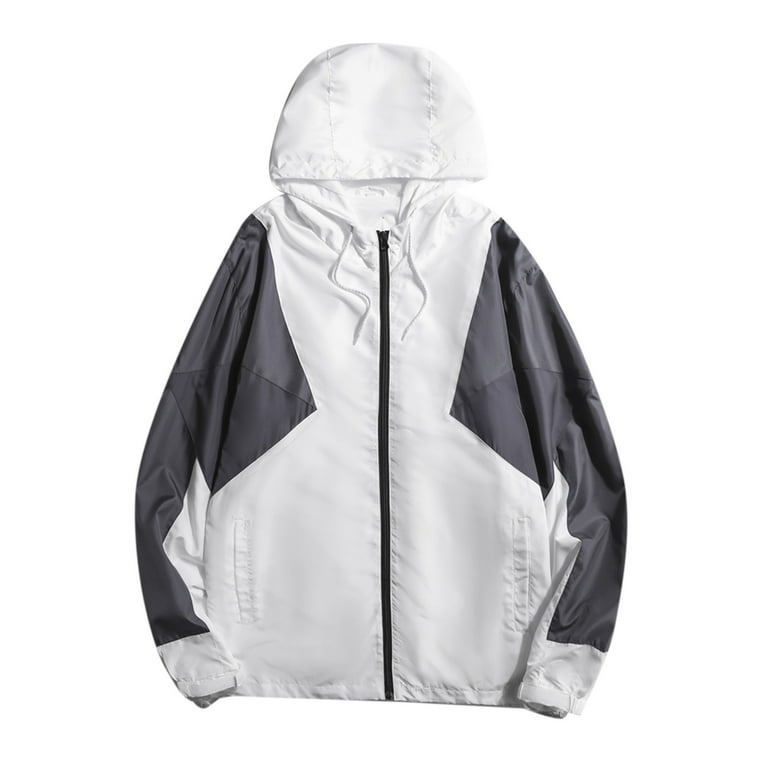 LEEy-world Jackets for Men Hoodie Men's Ski Jackets Winter Waterproof  Windproof Hiking Snowboard Lined Jacket Hooded Grey,S