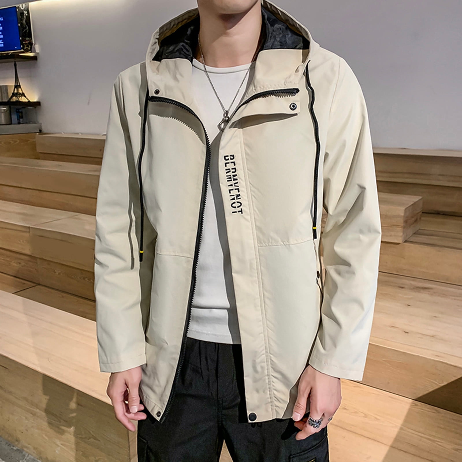 LEEyworld Leather Jacket Men Men's Tactical Jacket 6 Pockets Water