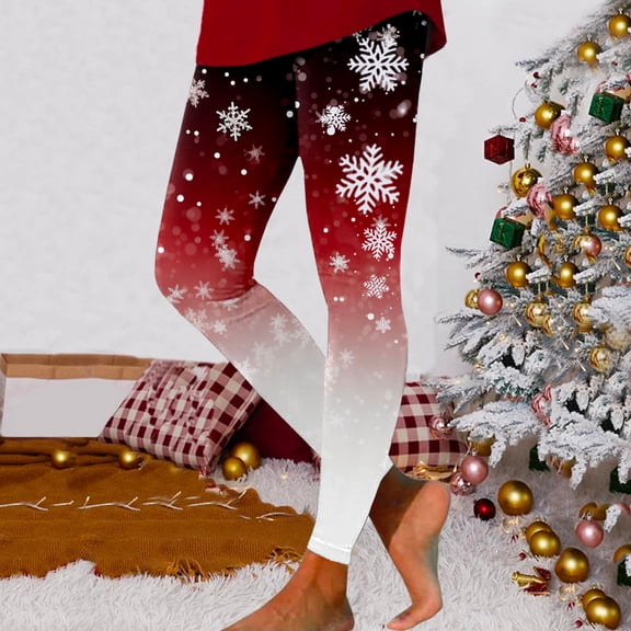 LEEy-world Leggings for Women Christmas Women Custom Christmas Printed Pants Custom Leggings for Leggings Running Christmas Santa Pants Women Red,S