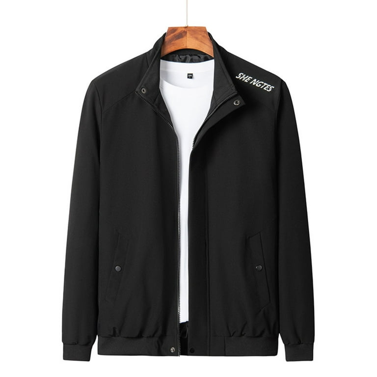 LEEy-world Light Winter Jackets for Men Men's Lightweight Jackets Casual  LayCollar Jacket Front-Zip Golf Jacket Work Coat Windbreaker with Zip  Pockets