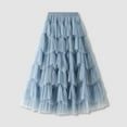 thumbnail image 1 of LEEy-world Maxi Skirt Women's Jacquard Shine Dot Pleated Midi Skirt Blue,One Size, 1 of 1