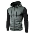 thumbnail image 1 of LEEy-world Men'S Color Block Hoodie-Full Zip Heavyweight Hoodie-Camo Zip Up Hoodie With Kanga Pocket Men'S Fashion Hoodies & Sweatshirts Grey,M, 1 of 3