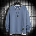 thumbnail image 1 of LEEy-world Men'S Fashion Hoodies & Sweatshirts Men's Long Sleeve Crew Fashion Hoodies Top Sweatshirts Alphabet Graphic Casual Shirts Pullover Blue,XXL, 1 of 3