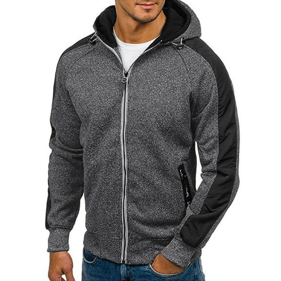 LEEy-world Men'S Hoodies Fully Sherpa Lined Zip Up Sweatshirts Heavy Thick Jacket Warm Winter Workout Pullover Sweatshirt Black,XXL