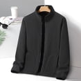 thumbnail image 1 of LEEy-world Men'S Long Sleeve Sherpa Lined Shirt Jacket Flannel Plaid Coats Puffer Jacket Men Black,XL, 1 of 3