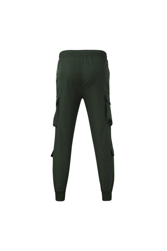 Men'S Pants Men's Cargo Pants Flap Pocket Sweatpants Casual Street Pants Green,L