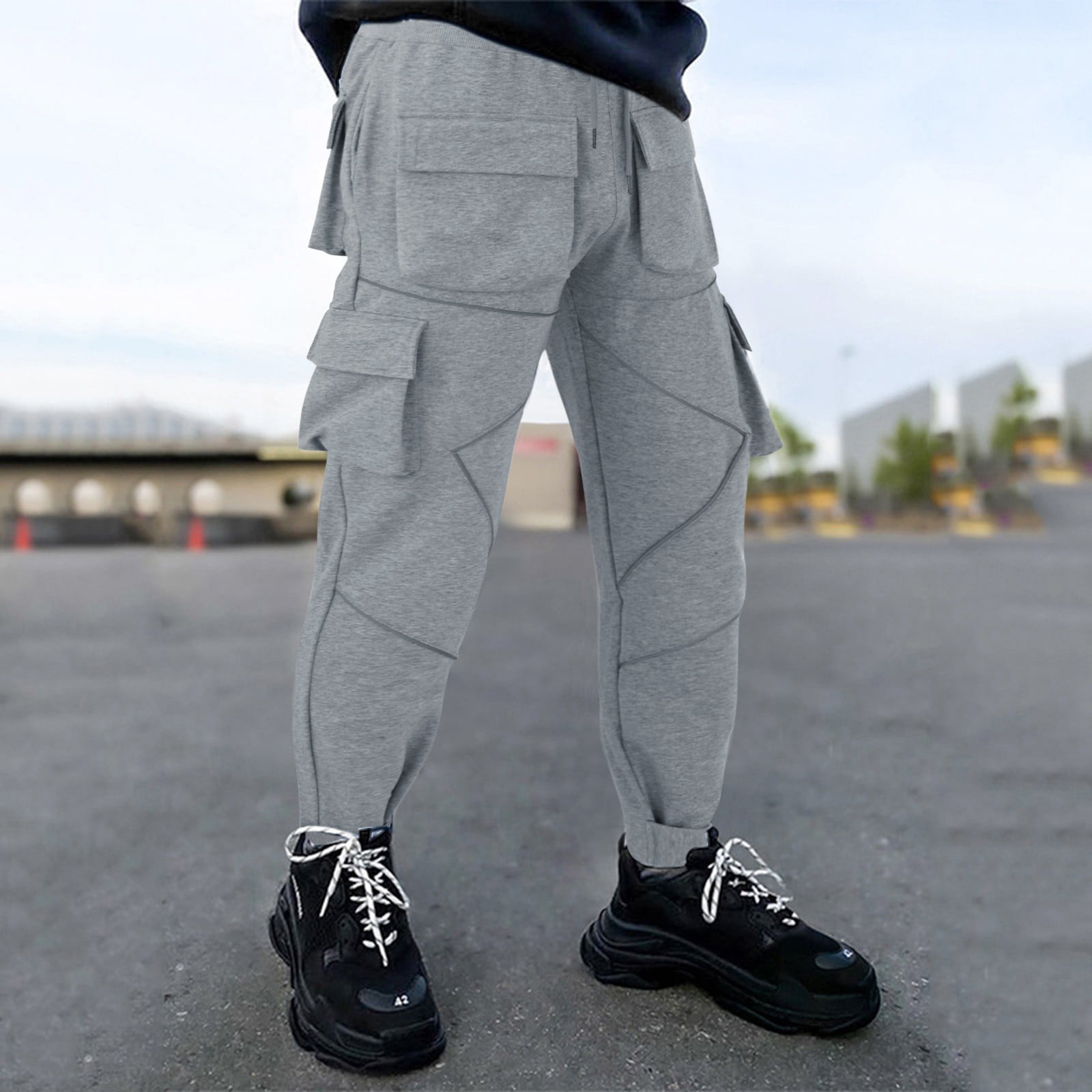 Men's Loose Fit Sweatpants with Pockets, Baggy Gym Pants Four Season  Exercise Track Pants : : Clothing, Shoes & Accessories