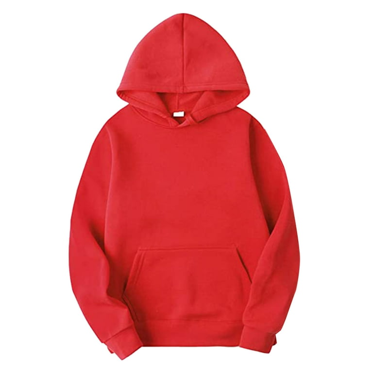 LEEy-world Men'S Pullover Hoodies, Thermal Warm Winter Hooded Sweatshirt,  Sports Running Workout Hoodie Mens Sweatshirt Red,XL