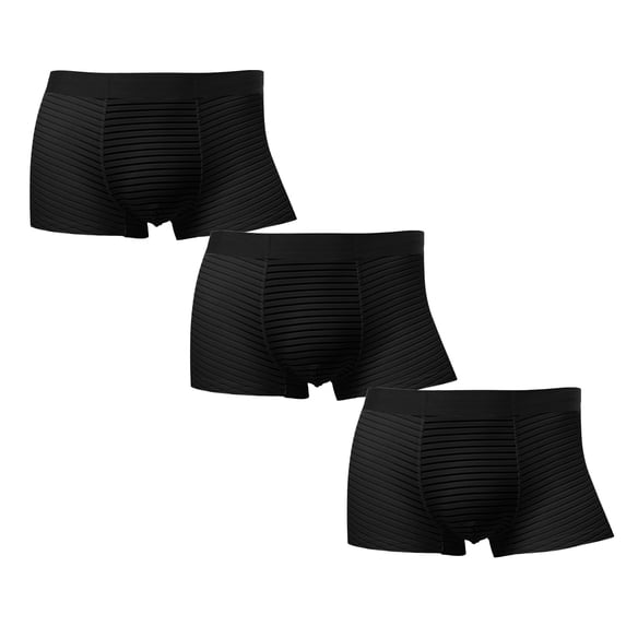 LEEy-world Men's Underwear Men's Boxer Briefs No-ride Up Man Boxer Comfortable Breathable Bamboo Viscose Underwear for Men Black,3XL