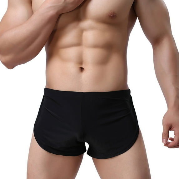 LEEy-world Mens Boxer Briefs Men's Underwear Boxer Briefs Pack, Moisture-Wicking, Performance Stretch Cotton, Trunks and Long Leg Black,L