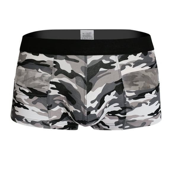 LEEy-world Mens Boxer Briefs Men's Underwear Boxer Briefs Soft Comfortable Bamboo Viscose Printed Underwear Trunks Grey,L