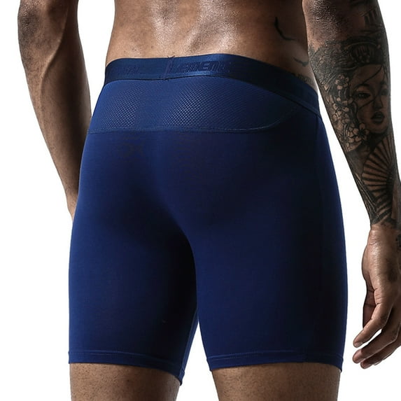 LEEy-world Mens Boxer Briefs Mens Underwear Boxer Briefs Cotton Boxer Briefs for Men Pack 6 Open Fly Underwear Blue,3XL