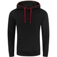 thumbnail image 1 of LEEy-world Mens Contrast Color Pullover Hoodie Cozy Sport Outwear Hoodies for Men Black,XXL, 1 of 4