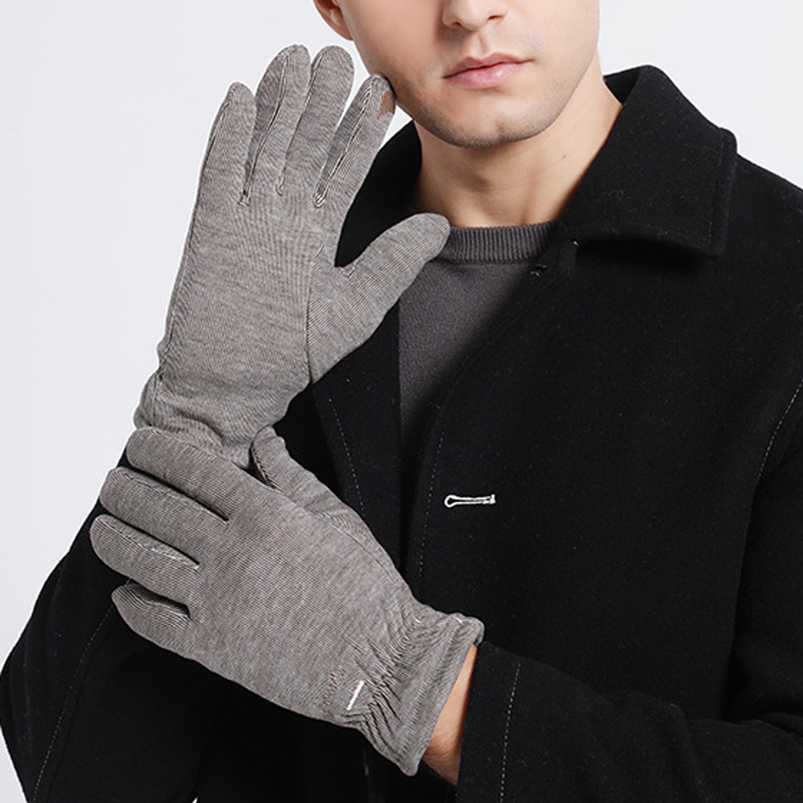 LEEy-world Gloves For Men Mens Warm Winter Wool Gloves Knit