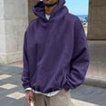 thumbnail image 1 of LEEy-world Mens Hoodies Graphic Men's Sweater 1/4 Zip Up Striped Pullover Fall Winter Color Block Polo Sweatshirts Purple,L, 1 of 5