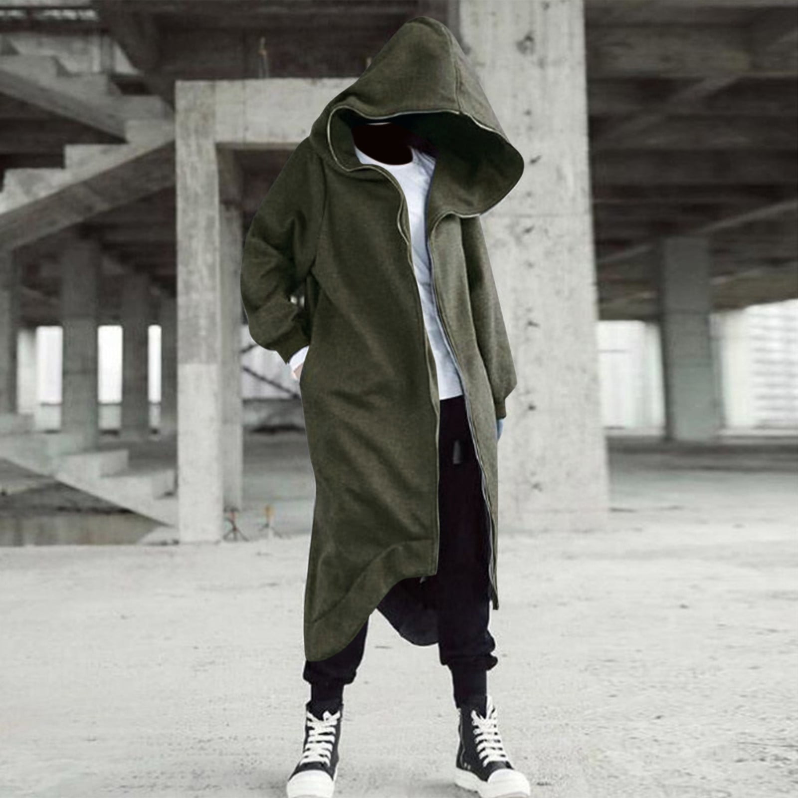 LEEy-world Mens Hoodies Hoodies For Men Zip Up Sweashirts Thick Coats  Sherpa Lined Winter Heavyweight Hooded Jacket Green,XL