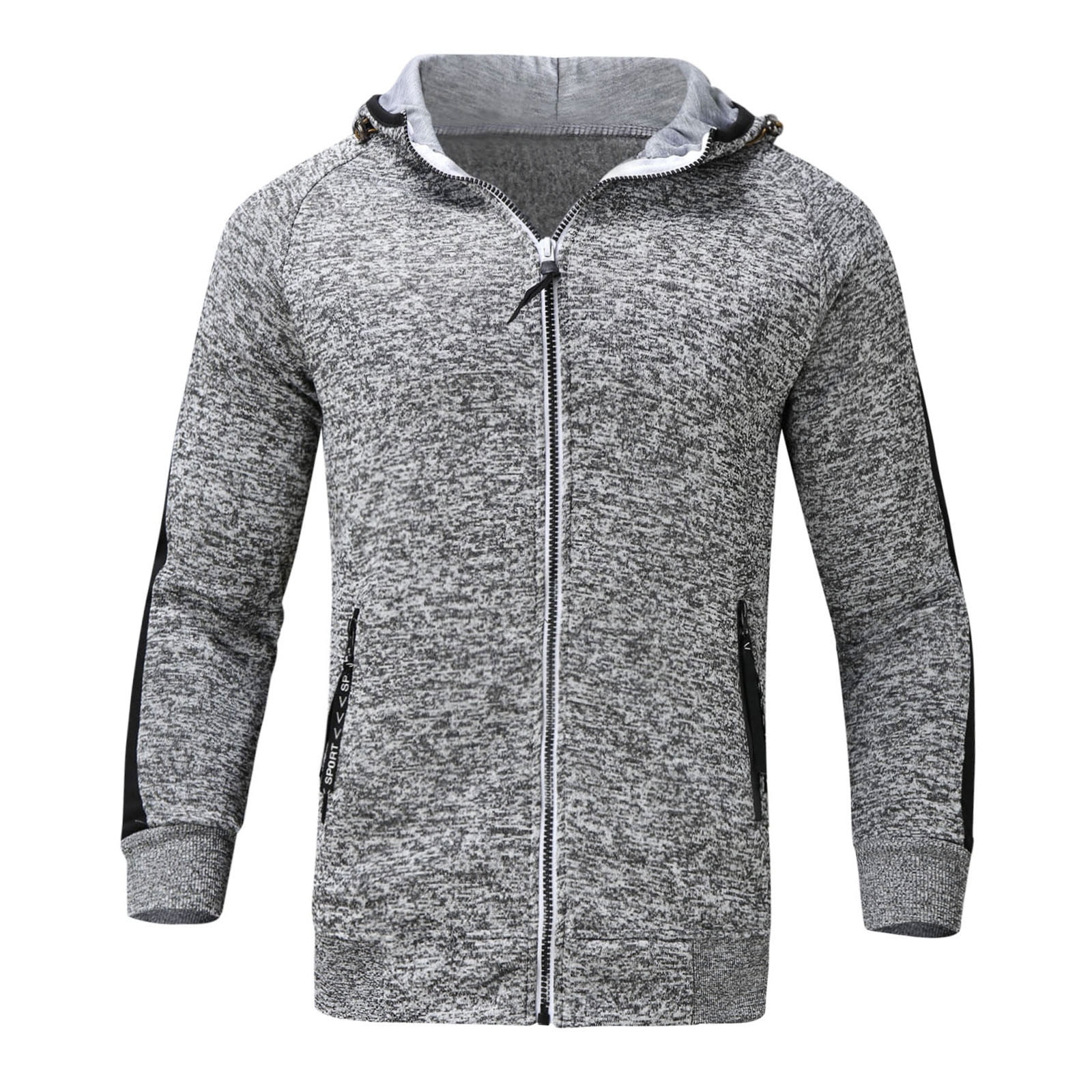 LEEy world Mens Hoodies Men S Hoodie Jacket 6 Zip Pockets Warm