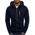 thumbnail image 1 of LEEy-world Mens Hoodies Pullover Men's Sports Casual Full Zipper Long-Sleeved Hooded Sweater with Pockets Jogging Track and Filed Gym Training Hoodie Navy,L, 1 of 4