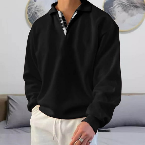 LEEy-world Mens Hoodies Pullover Mens Fashion Hoodies Sport Sweatshirt Solid Color Pullover Black,XL