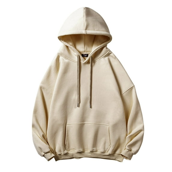 LEEy-world Mens Hoodies Pullover Mens Hoodies Pullover, Sweatshirts for Men, Mens Sweatshirt With Front Pockets Beige,S
