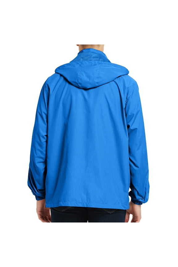 Mens Jacket With Hood Men's Jackets-Windproof Bomber Jacket Full Zip Winter Warm Padded Coats Outwear Sky Blue,S