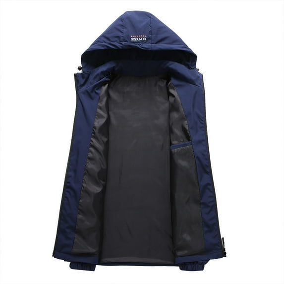 LEEy-world Mens Jackets Casual Men's Tactical Jacket 6 Pockets Water-Resistant Warm Windproof Softshell Lined Winter Dark Blue,5XL