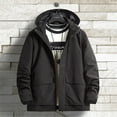 thumbnail image 1 of LEEy-world Mens Jackets Casual Stylish Men's Long-Sleeve Full-Zip Lightweight Packable Hooded Puffer Jacket Black,4XL, 1 of 4